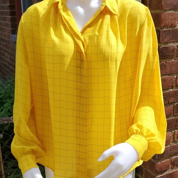 Vintage windowpane blouse 14‎ - Picture 1 of 11